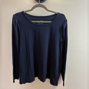 AnyBody Blue Long Sleeve T-shirt 1X